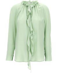 Victoria Beckham - 'ruche' Blouse - Lyst