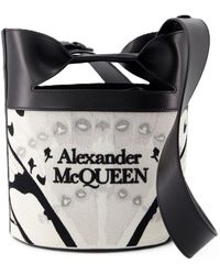 McQueen - El bucket Bow Crossbody Alexander Mc Queen Leather White - Lyst