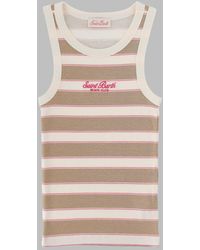 MC2 Saint Barth - Tank Top "Ada" Con Logo - Lyst