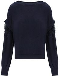 Twinset - Sweater With Feathers - Lyst