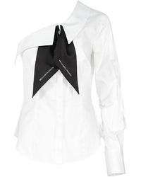 Elisabetta Franchi - Shirt Met Één Schouder En Sjaal - Lyst