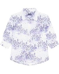 Vilebrequin - Camisa de lino con estampado de lavanda y manga corta de - Lyst