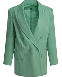 Max Mara - Olimpia Light Linen Cupro Cotton Blazer - Lyst
