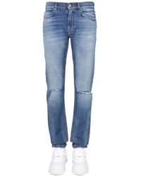 Versace - Straight-Leg Jeans With Distressed Detailing - Lyst
