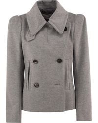 7 For All Mankind - Double-Breasted Wool-Blend Jacket - Lyst