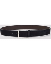Canali - Blu Suede Leather Belt - Lyst