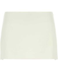 Miu Miu - Ivory Linen Blend Mini Skirt - Lyst