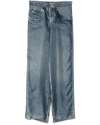 Pierre Louis Mascia - Denim Print Silk Trousers - Lyst