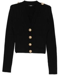 Balmain - Geribbeld Vest Met Knoppen - Lyst