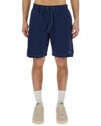 MSGM - Bermuda Shorts With Embroidered Logo - Lyst