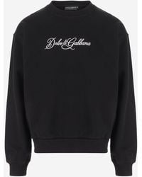 Dolce & Gabbana - Cotton Sweatshirt With Logo Print - Lyst