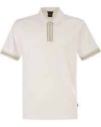 BOSS - Cotton Polo Shirt With Contrast Placket - Lyst