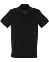 Fedeli - Cotton Polo Shirt With Open Collar - Lyst