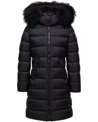 Moncler - Zwarte Abelle Lange Jas - Lyst