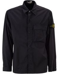Stone Island - Sobrecamisa de corte cómodo con botones de presión de - Lyst