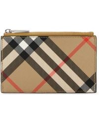Burberry - Check Card Case - Lyst