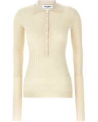 The Attico - Ribbed Sweater Maglioni Bianco-Donna - Lyst