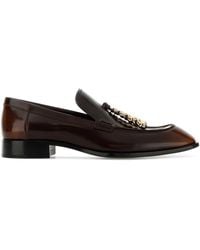 Loewe - Chocolate Leather Edge Loafers - Lyst