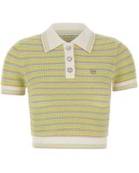 CASABLANCA - Striped Polo Shirt With Bourgeois-Style Logo - Lyst
