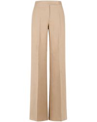 Max Mara - 'big' Regular Fit Broek In Camel Linnen Natté - Lyst
