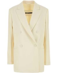 Jil Sander - Cream Wool Blazer - Lyst