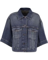 Weekend by Maxmara - Wkdliuti Cropped Cotton Denim Jacket - Lyst