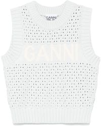 Ganni - Openwork Katoenen Vest - Lyst