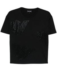 Emporio Armani - Camiseta con apliques - Lyst