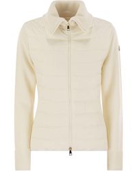 Moncler - Padded Wool Cardigan With Zip - Lyst