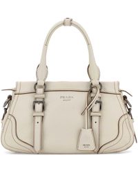 Prada - Ivory Leather Large Handbag - Lyst