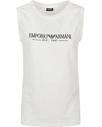 Emporio Armani - Cotton Blend Top - Lyst
