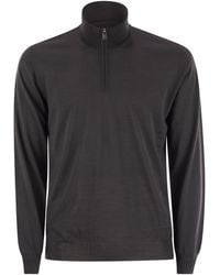 Fedeli - Favonio Superfine Wool Half Zip Sweater - Lyst