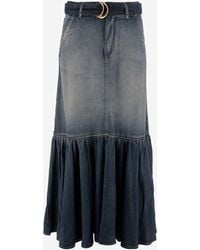 Pinko - Lyocell And Cotton Skirt With Belt - Lyst