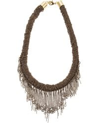 Fabiana Filippi - Multi-Strand Fringe Necklace With Burnished Finish - Lyst