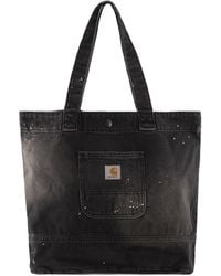 Carhartt - Washed Denim Tote Bag With Paint Splatter Detail - Lyst