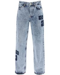 Ganni - Wide Leg Izey Jeans mit kontrastierenden Details - Lyst