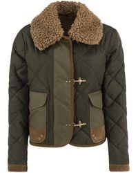 Fay - Mini 3 Ganci Quilted Jacket With Detachable Collar - Lyst
