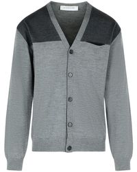 Lanvin - Gray Wool Cardigan - Lyst
