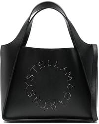 Stella McCartney - Leather Tote Bag With Logo Detail - Lyst
