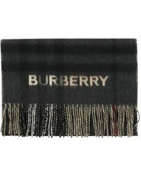 Burberry - Contrast -cheque Cashmere Scarf - Lyst