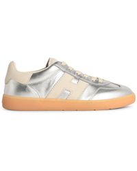 Hogan - 'cool' Zilveren Leren Sneakers - Lyst