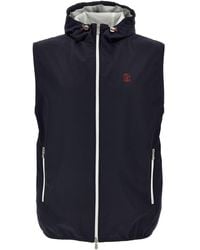 Brunello Cucinelli - Water-Repellent Vest With Adjustable Hood - Lyst