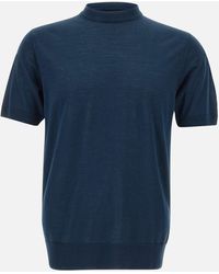 Eleventy - Eleventissime Maglietta Di Seta Blu - Lyst