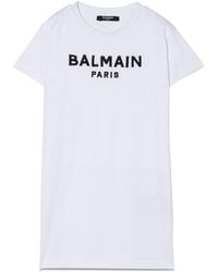 Balmain - Dress With Logo - Lyst