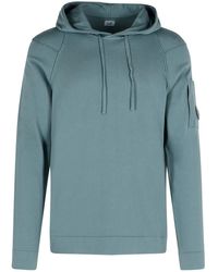 C.P. Company - C.p. Bedrijf 'lens' Lichtblauw Katoenen Sweatshirt - Lyst