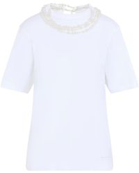 Carven - Pearl-Trim Mini Necklace T-Shirt - Lyst