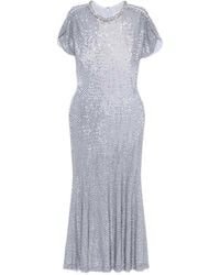 Self-Portrait - Rhinestone-Embellished Midi Dress - Lyst