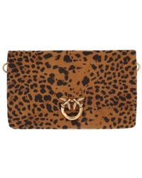 Pinko - Animalier Polyamide Polyester Zn Shoulder Bag - Lyst