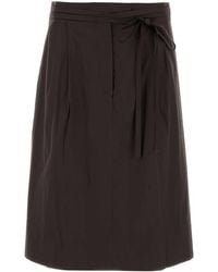 Prada - Stretch Poplin Skirt - Lyst