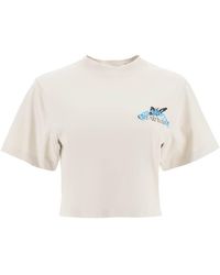 Off-White c/o Virgil Abloh - Off Wit Bijgesneden Vlinder T -shirt - Lyst
